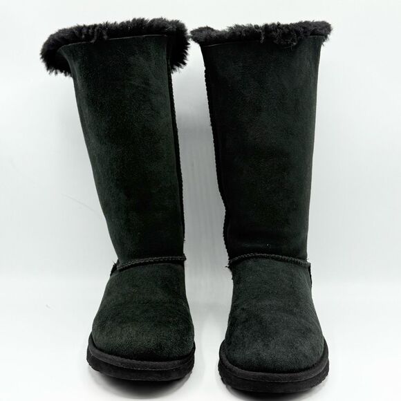 UGG Bailey Boot II Tall Black Suede Fur Lined Winter Boots - US Women 6 / EU 37 - Picture 2 of 13